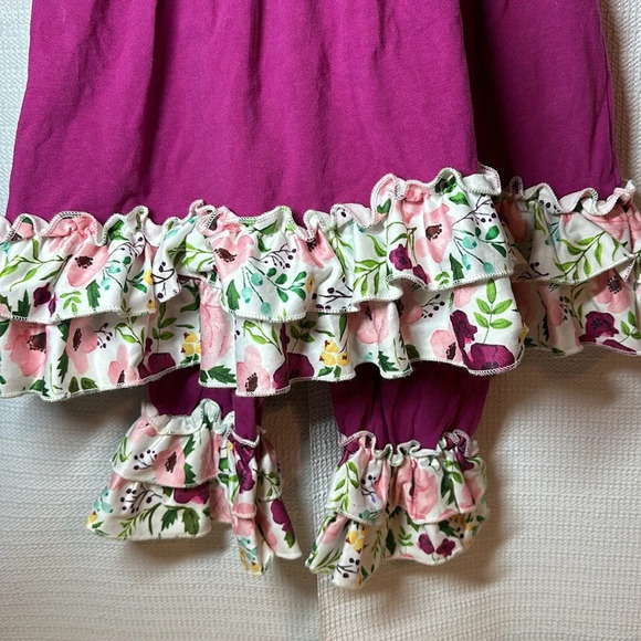 ADORABLE SWEETNESS Outfit Floral Ruffle Straps Tiered Girls Size 7 - Picture 3 of 6
